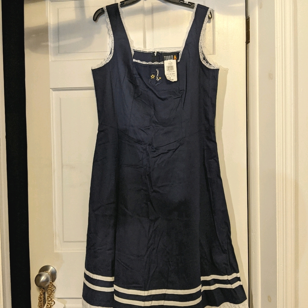 TORRID NAVY AND WHITE ANCHOR DRESS Sz 14 - Picture 4 of 4